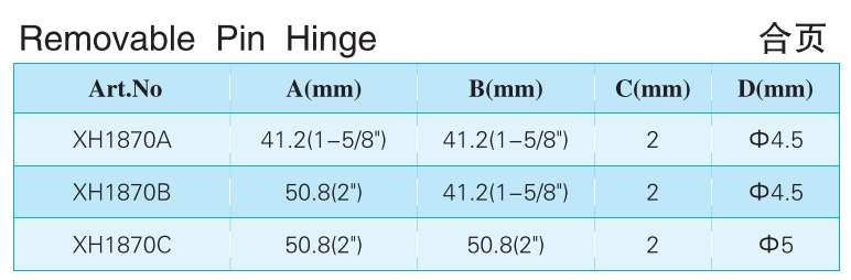 合页XH1870A-B-C